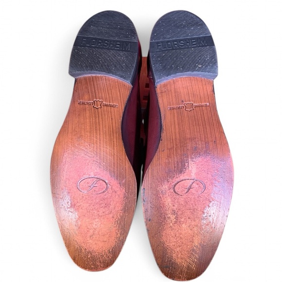 Florsheim Como Moc Toe Strap Loafers size 8.5 D 17089-18 in Black Cherry - Picture 6 of 9